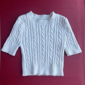 Very Cropped White Sweater